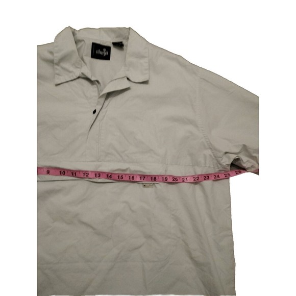 Levi's SilverTab Button Shirt White/Beige Short Sleeve Men XL Hidden Pocket - Picture 5 of 9